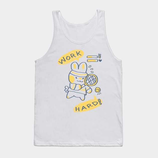 Work Hard Bunny Tank Top by liliuhms